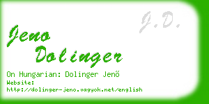jeno dolinger business card